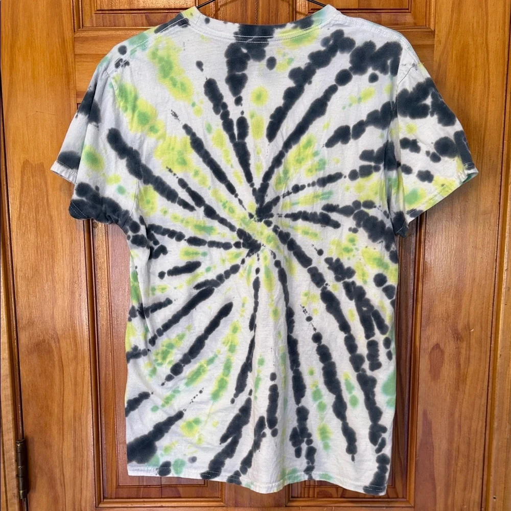 Gildan Tie-Dye T-Shirt in Lime and grey - Picture 4 of 5